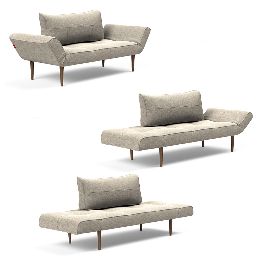 Zeal liten smidig bäddsoffa från Innovation living med en resårkärna första bilden i tre lägen