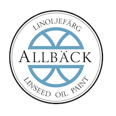 Allbäck Logo. Linoljefärg. Linseed oil paint.