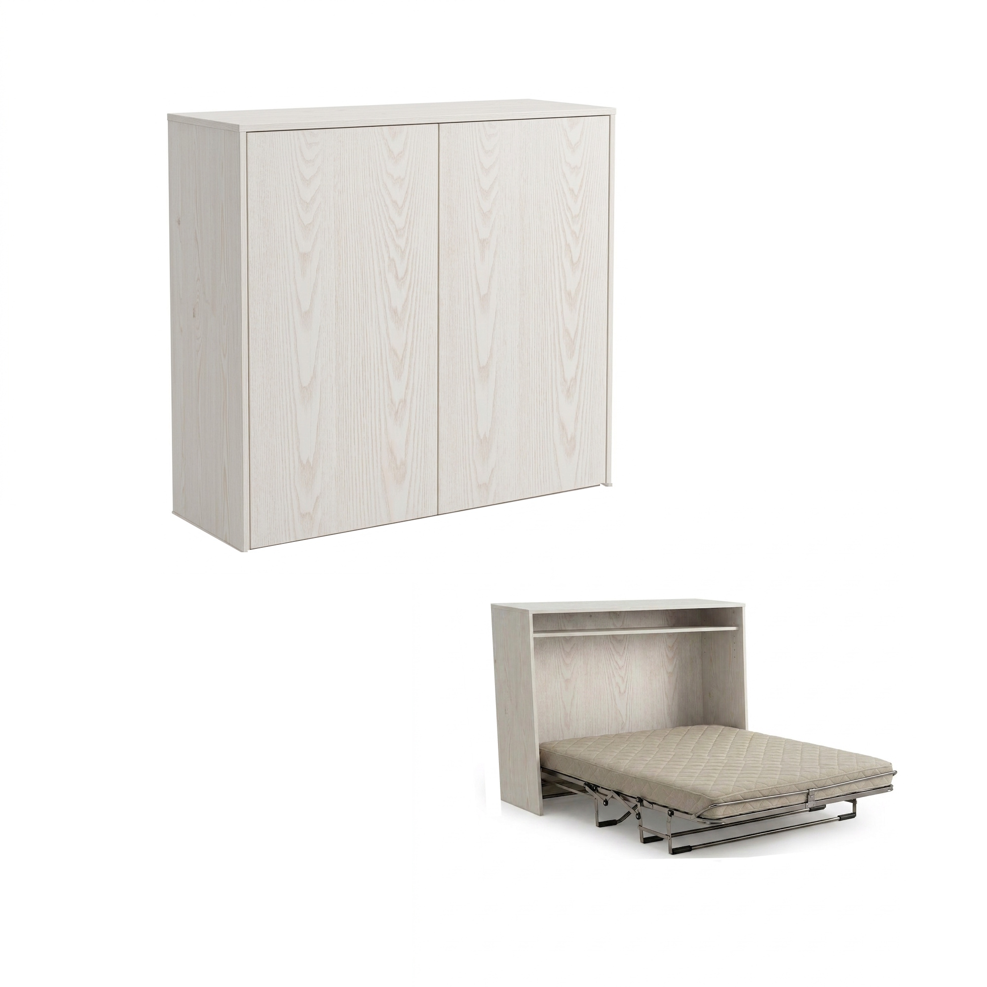 Box bed i vitbetsad furu Första bilden