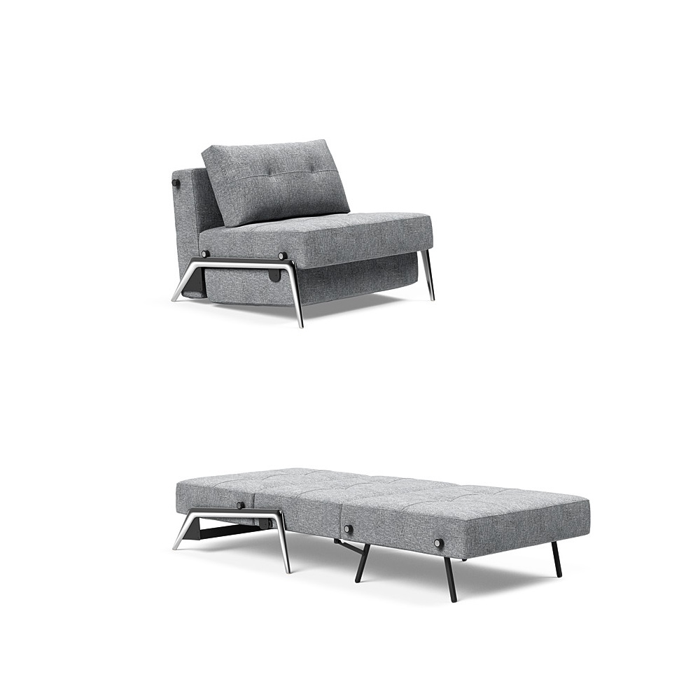 Cubed bäddfåtölj med aluminium ben från Innovation living första bilden