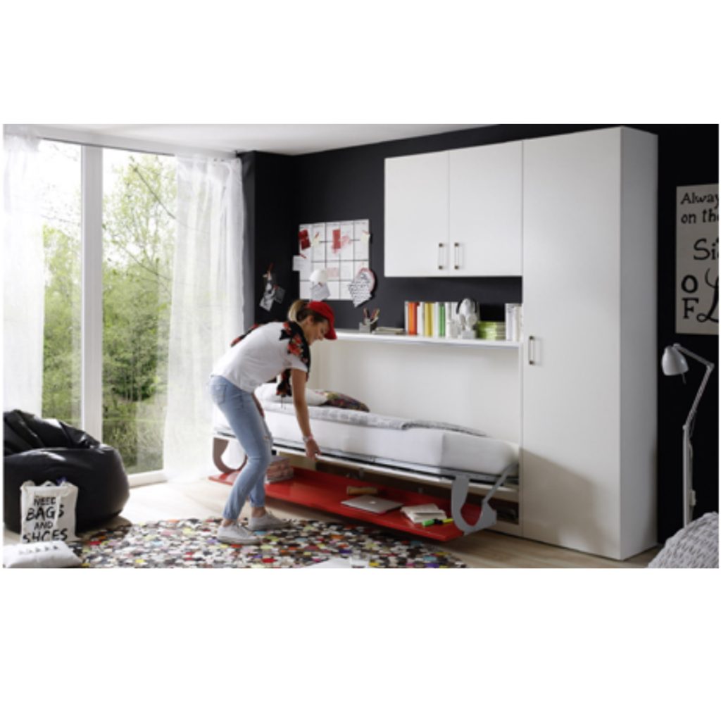 2Wei Raum Wunder horizontal wallbed with cabinet and wall based ...