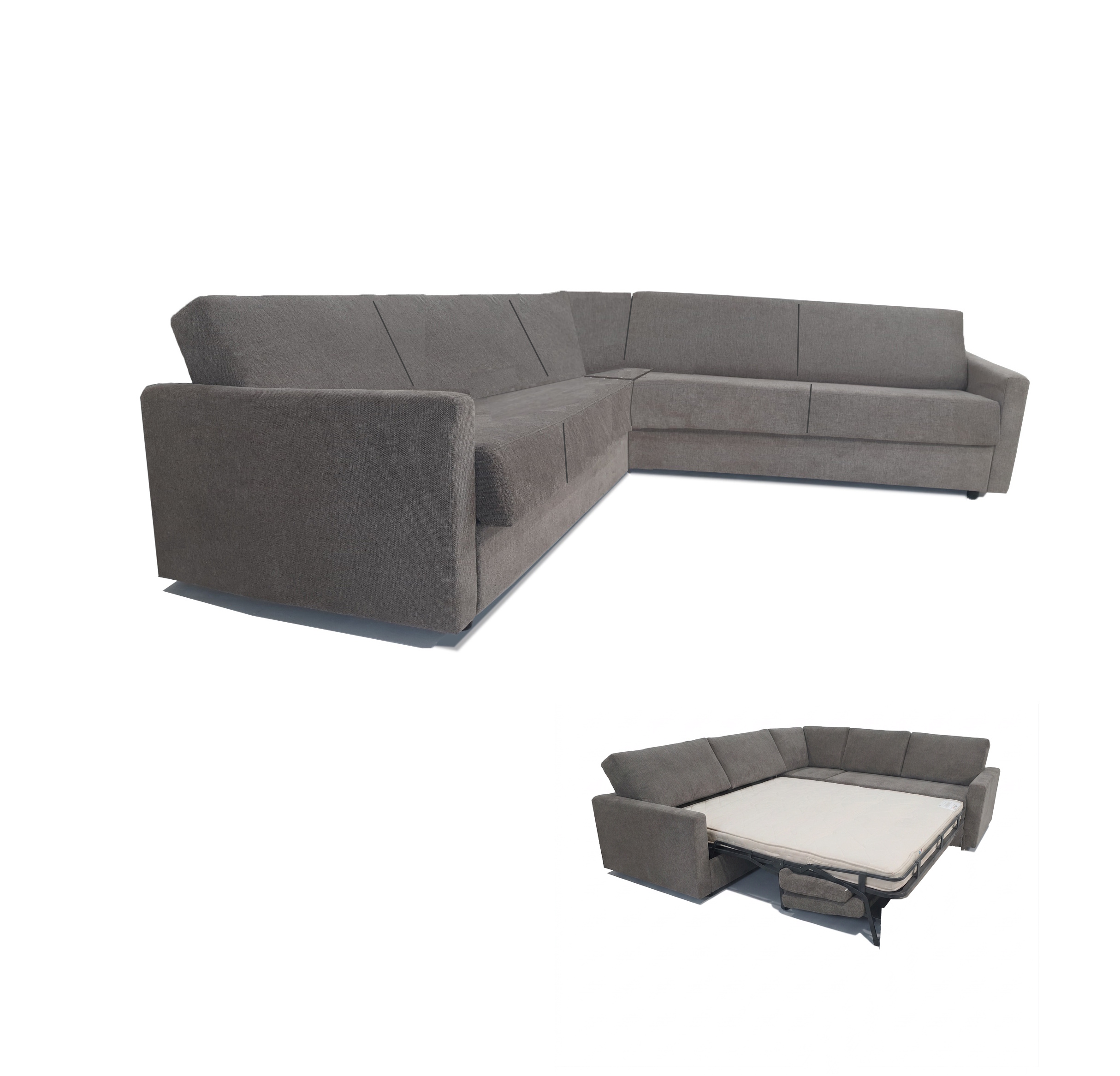 Kvärrestad soffan Vit utbäddad och som soffa