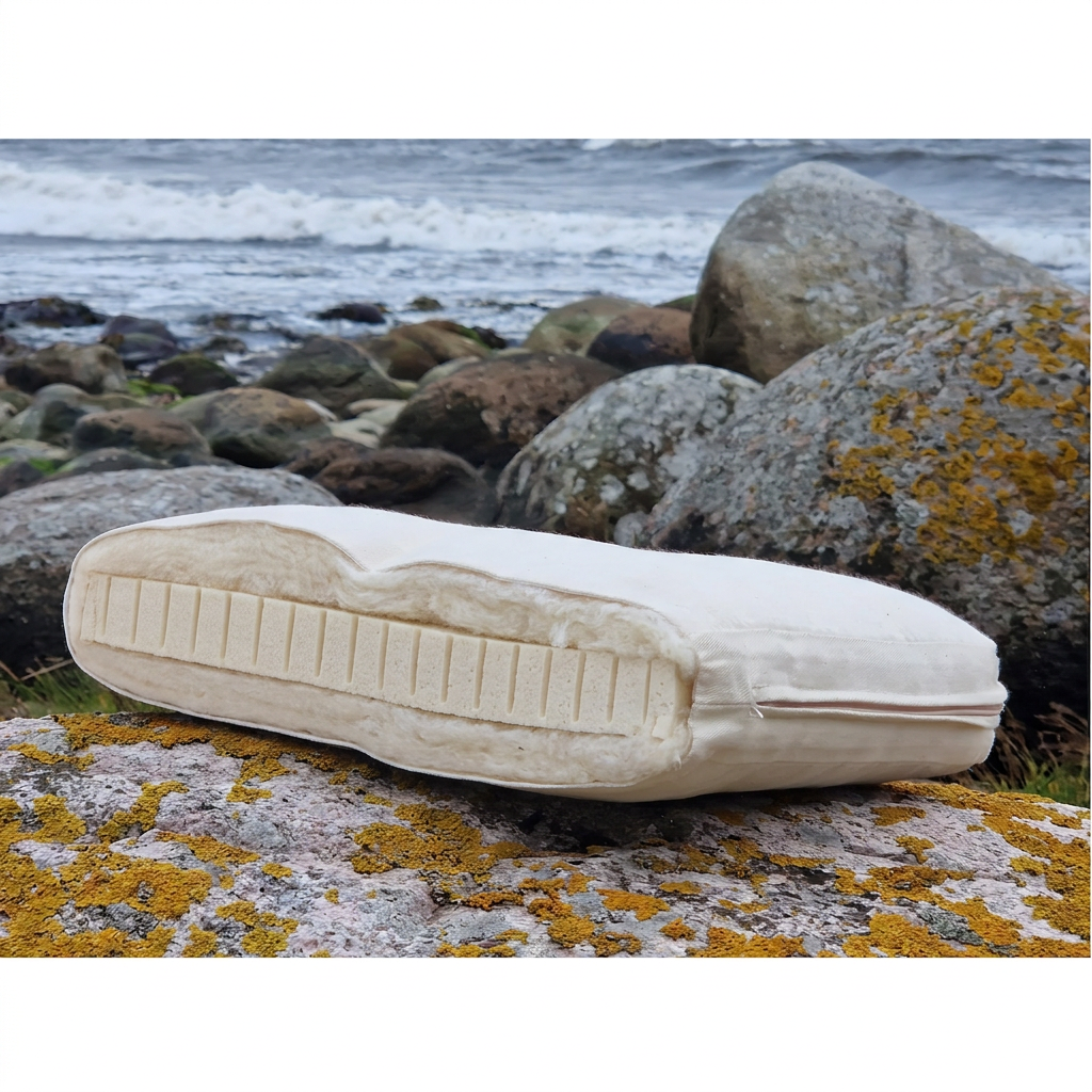 Tunn bäddmadrass futon med 3cm naturlatex och två lager bomull