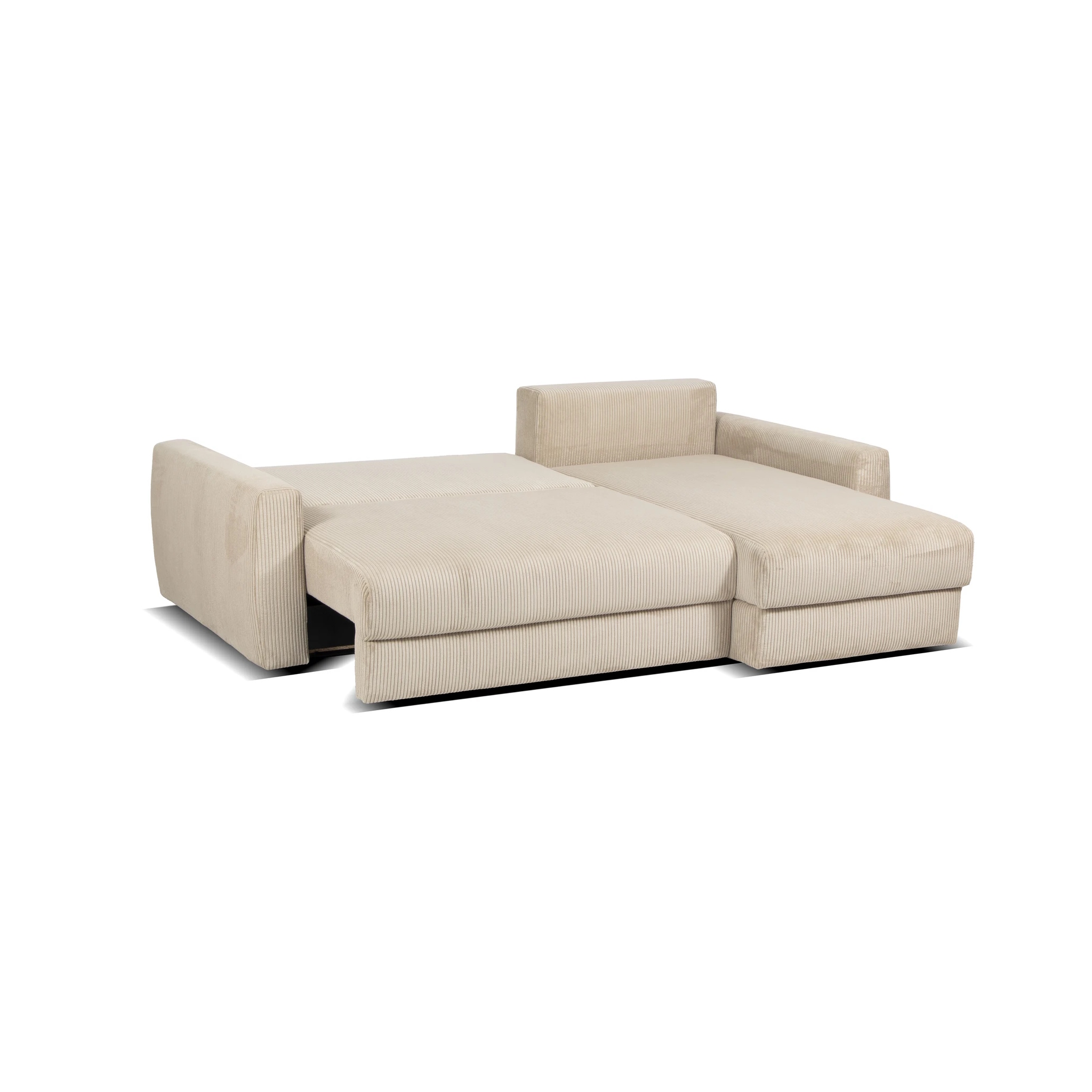 Gosa bäddsoffa med shäschlong och förvaring från Rave furniture utbäddad